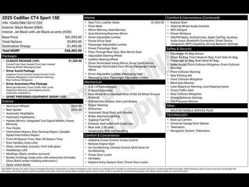 Certified 2025 Cadillac CT4 Sport w/ Climate Package RWD image 9