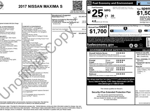 Used 2017 Nissan Maxima 3.5 S image 3