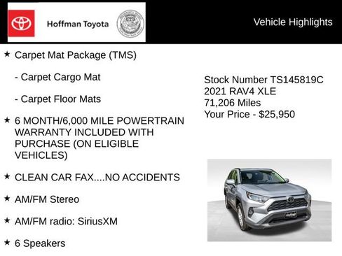 Used 2021 Toyota RAV4 XLE w/ Carpet Mat Package (TMS) AWD/4WD image 5