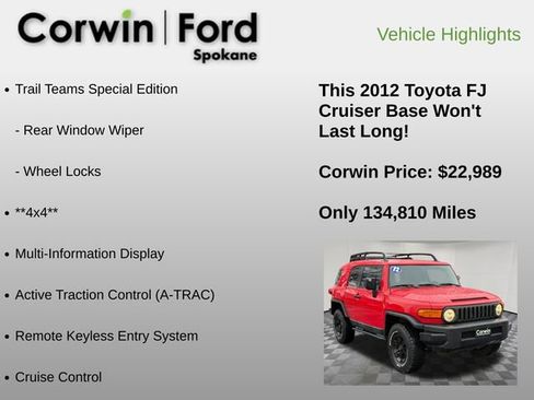 Used 2012 Toyota FJ Cruiser Base image 18