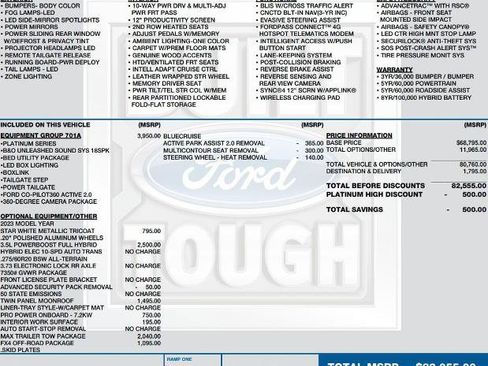 Certified 2023 Ford F150 Platinum w/ Equipment Group 701A High image 2