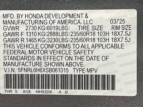Used 2025 Honda Odyssey EX-L image 83