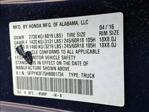 Certified 2017 Honda Ridgeline RTL-E image 15