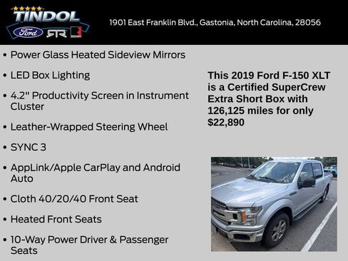 Used 2019 Ford F150 XLT w/ Equipment Group 302A Luxury AWD/4WD image 14