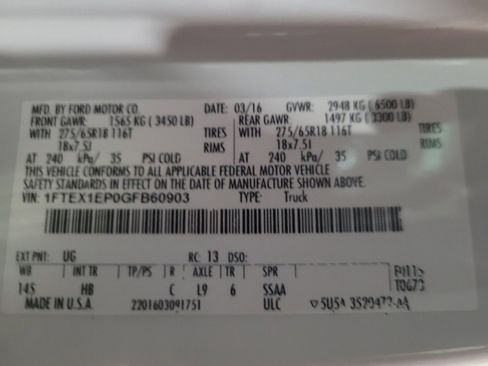 Used 2016 Ford F150 Lariat w/ Equipment Group 501A Mid image 33