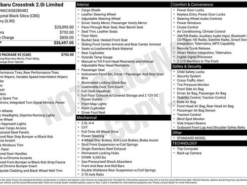 Used 2016 Subaru Crosstrek 2.0i Limited w/ Popular Package #2 image 3