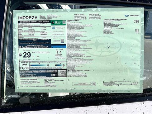 New 2026 Subaru Impreza 2.0i Sport image 19