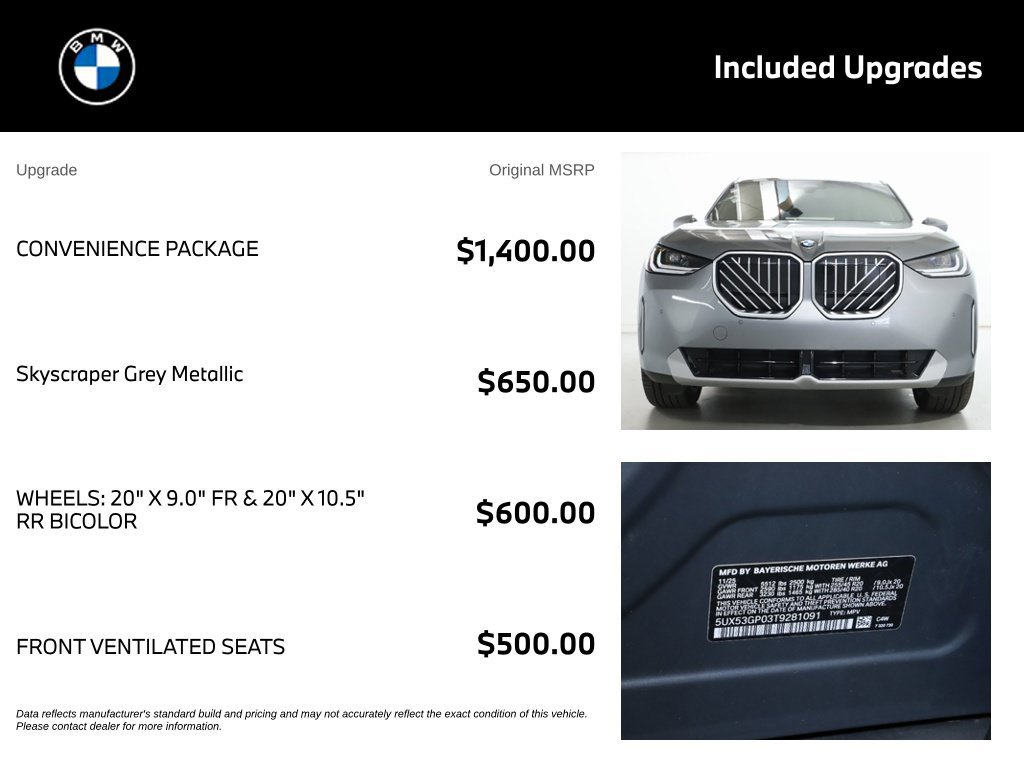 Used 2026 BMW X3 xDrive30i w/ Convenience Package AWD/4WD image 4