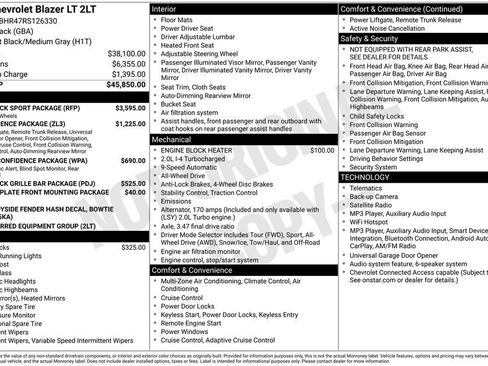 Used 2024 Chevrolet Blazer LT w/ LPO, Black Sport Package AWD/4WD image 2