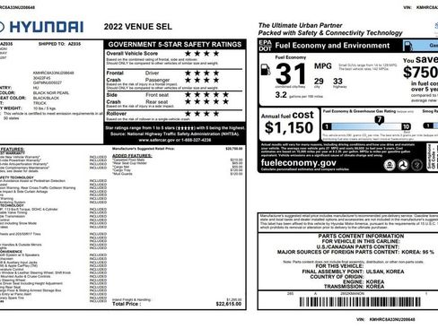 Used 2022 Hyundai Venue SEL FWD image 2