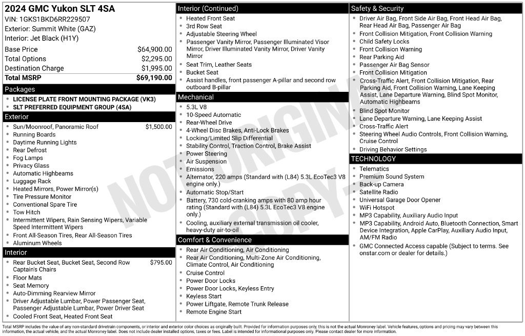 Used 2024 GMC Yukon SLT RWD image 12