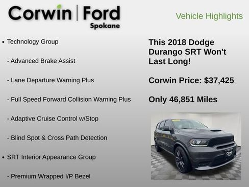 Used 2018 Dodge Durango SRT w/ SRT Interior Appearance Group image 6
