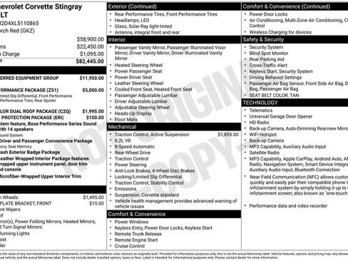 Used 2020 Chevrolet Corvette Stingray Premium Cpe w/ 3LT Preferred Equipment Group RWD image 5