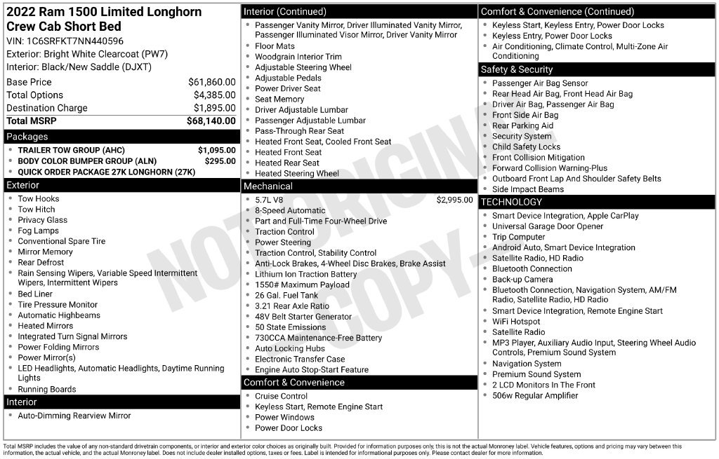 Used 2022 RAM 1500 Limited w/ Trailer Tow Group AWD/4WD image 47