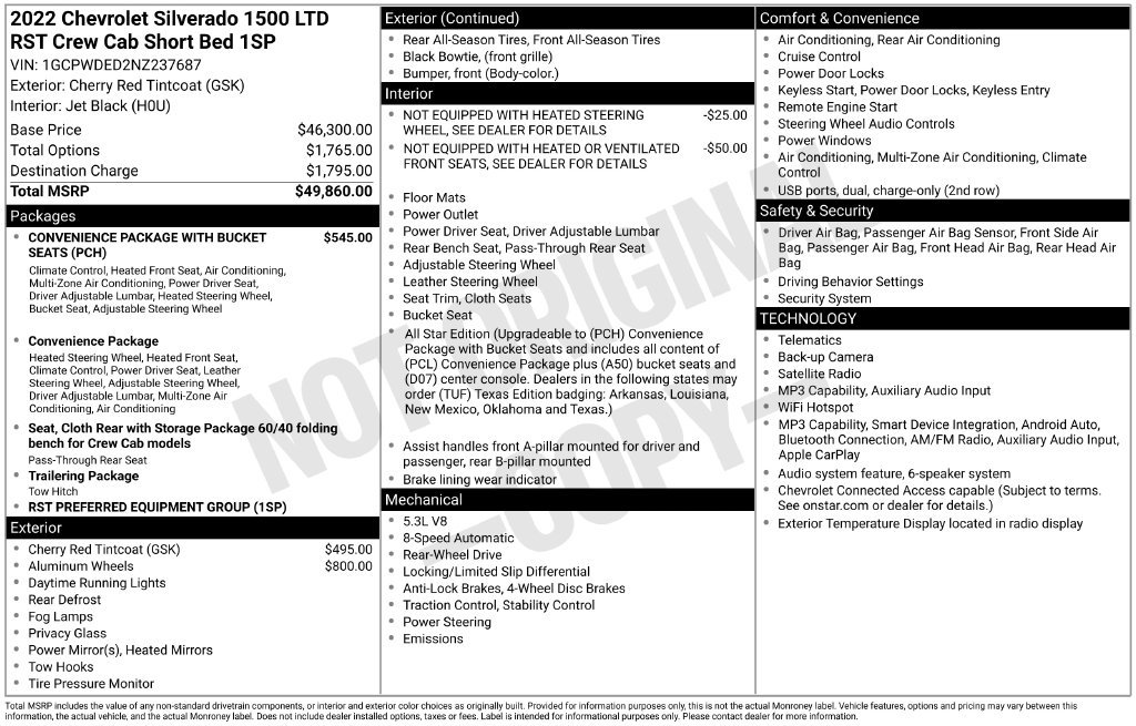 Used 2022 Chevrolet Silverado 1500 RST RWD image 26