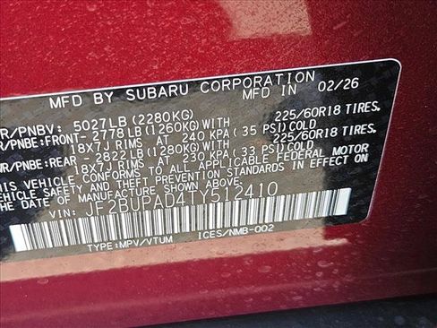 New 2026 Subaru Outback Premium image 17