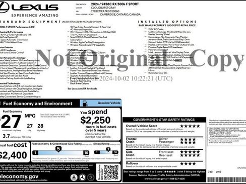 Used 2024 Lexus RX 500h F Sport w/ Convenience Package AWD/4WD image 28