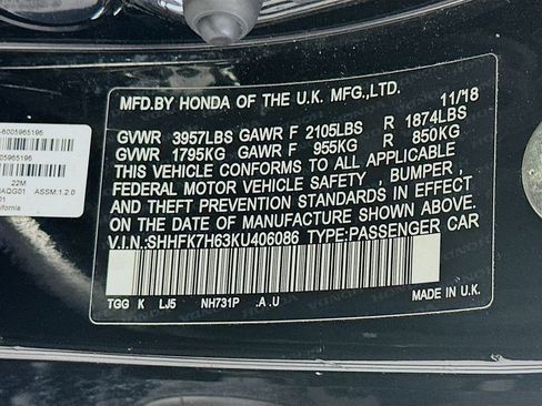 Used 2019 Honda Civic EX image 36