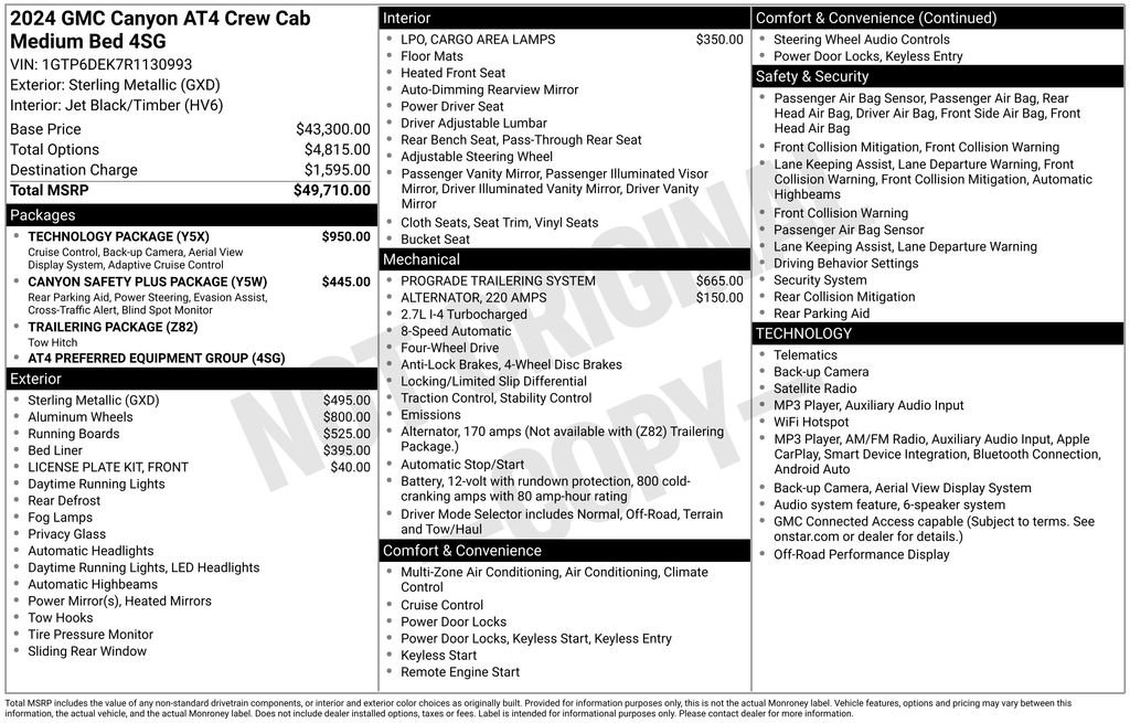 Used 2024 GMC Canyon AT4 w/ Technology Package AWD/4WD image 9
