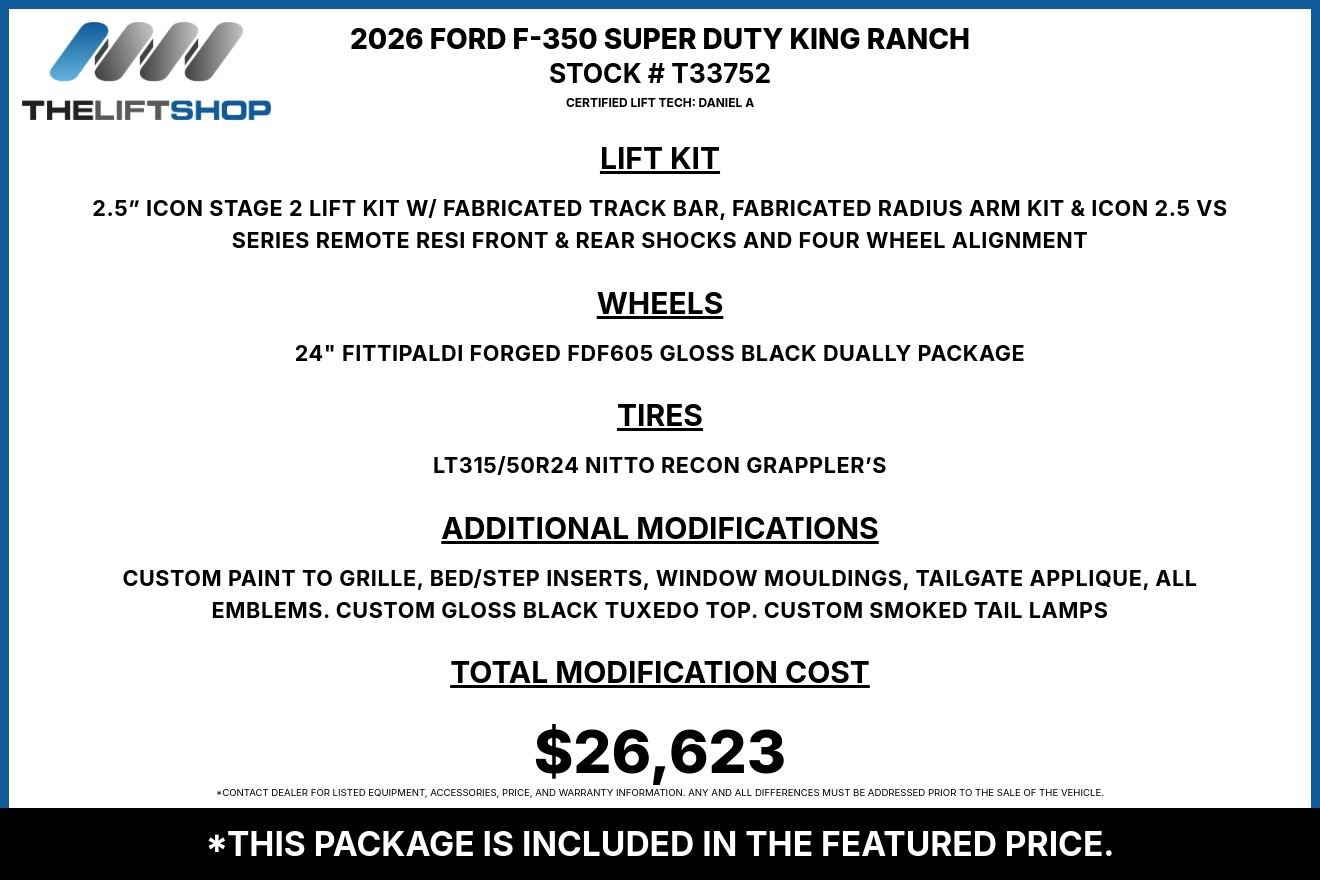 Used 2026 Ford F350 King Ranch w/ Chrome Package AWD/4WD image 2