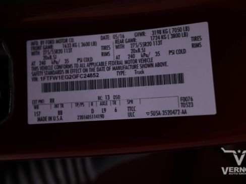 Used 2016 Ford F150 Platinum w/ Equipment Group 701A Luxury image 14