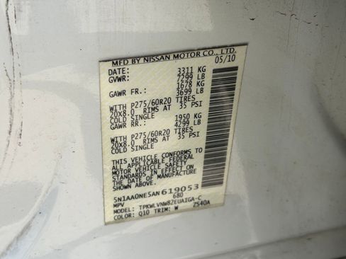 Used 2010 Nissan Armada Platinum w/ Captain Seat Pkg AWD/4WD image 19