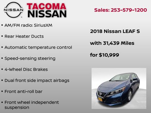 Used 2018 Nissan Leaf S w/ S Charge Package image 7
