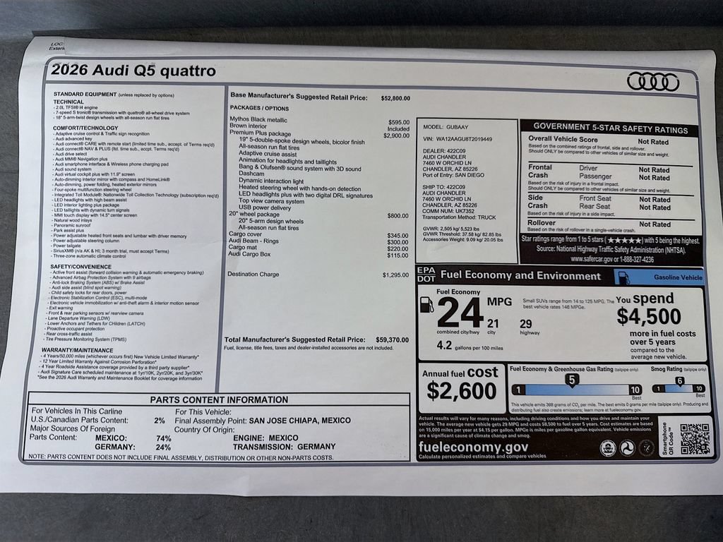 Used 2026 Audi Q5 Premium Plus w/ Premium Plus AWD/4WD image 10