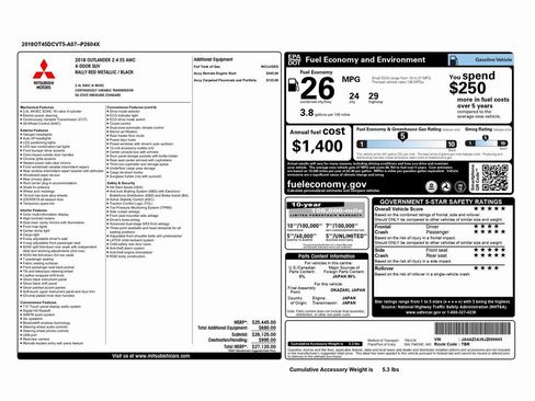 Used 2018 Mitsubishi Outlander ES image 2