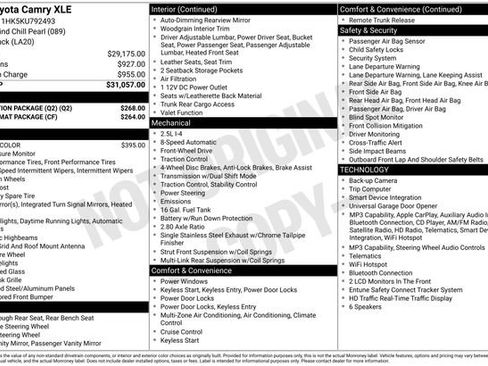 Used 2019 Toyota Camry XLE w/ Protection Package (Q2) FWD image 8