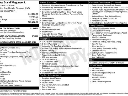 New 2026 Jeep Grand Wagoneer L 4WD w/ HD Trailer Tow Package image 31