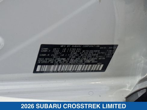 Certified 2026 Subaru Crosstrek 2.5i Limited AWD/4WD image 37