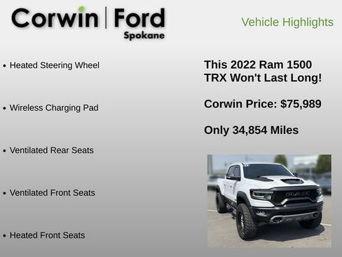 Used 2022 RAM 1500 TRX w/ TRX Level 2 Equipment Group AWD/4WD image 12