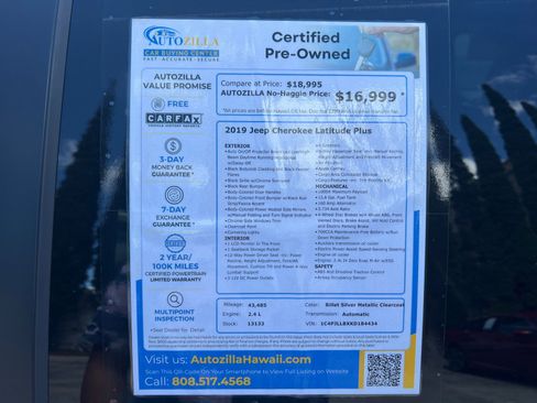 Used 2019 Jeep Cherokee Latitude Plus image 34