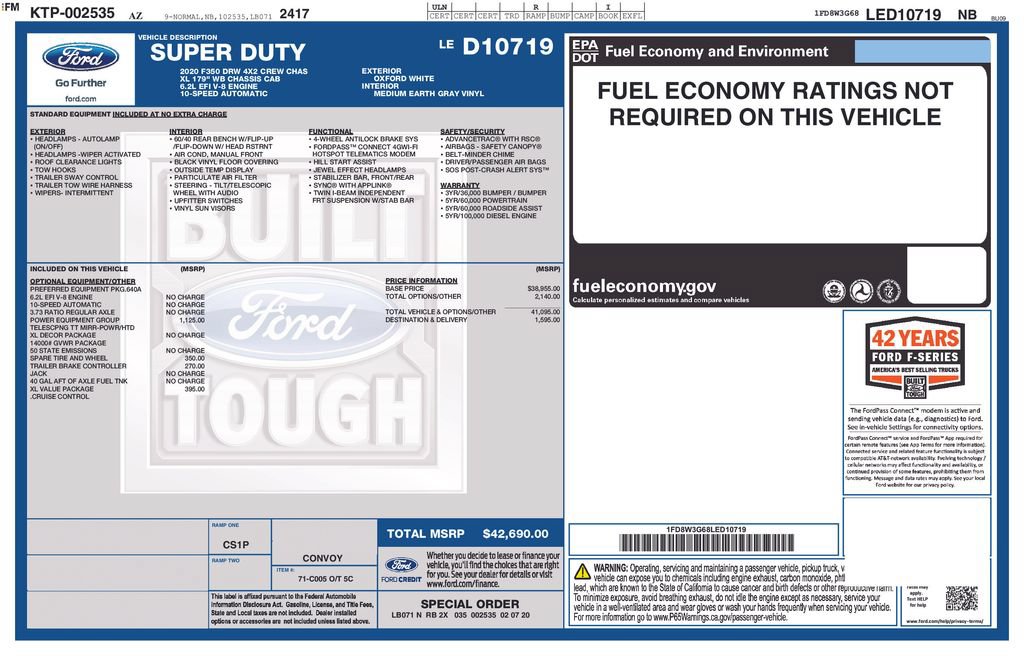 Used 2020 Ford F350 XL w/ Power Equipment Group RWD image 9