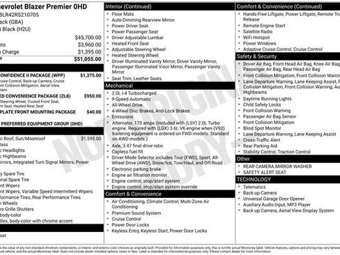 Certified 2024 Chevrolet Blazer Premier w/ Driver Confidence II Package image 44