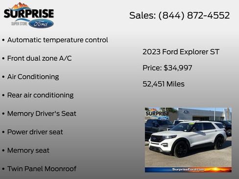 Used 2023 Ford Explorer ST w/ Equipment Group 401A AWD/4WD image 38