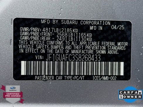 Certified 2025 Subaru Impreza 2.0i Sport image 31