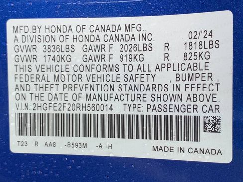 Certified 2024 Honda Civic LX image 40