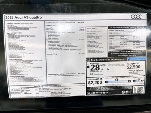 New 2026 Audi A3 2.0T Premium image 16