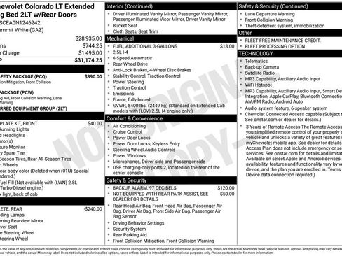 Used 2022 Chevrolet Colorado LT w/ Fleet Safety Package RWD image 29