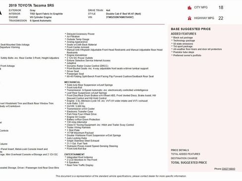 Used 2019 Toyota Tacoma TRD Sport w/ Technology Package image 4