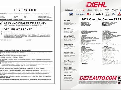 Used 2024 Chevrolet Camaro SS w/ Redline Edition image 61