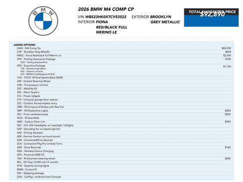 Used 2026 BMW M4 Competition RWD image 82