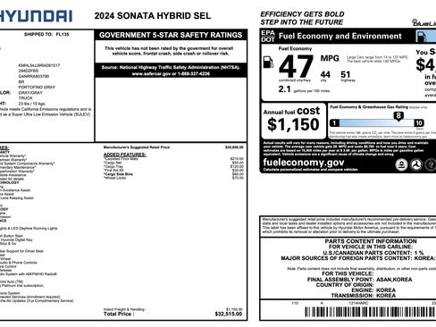 Used 2024 Hyundai Sonata SEL FWD image 5