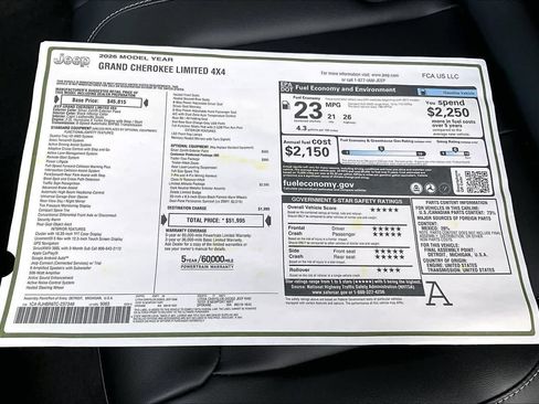 New 2026 Jeep Grand Cherokee Limited AWD/4WD image 23