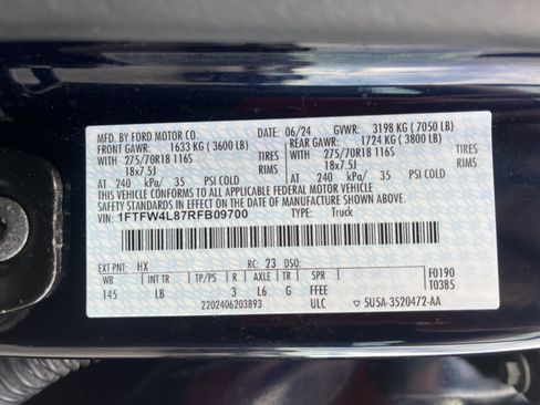 Used 2024 Ford F150 Tremor w/ Bed Utility Package AWD/4WD image 11