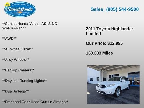 Used 2011 Toyota Highlander Limited w/ Tow Pkg AWD/4WD image 5