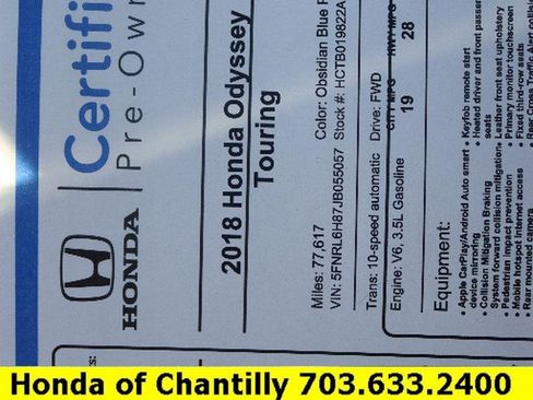 Certified 2018 Honda Odyssey Touring image 40