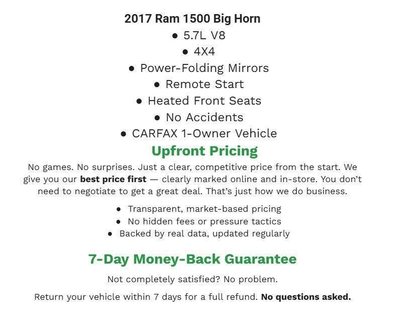 Used 2017 RAM 1500 Big Horn AWD/4WD image 1